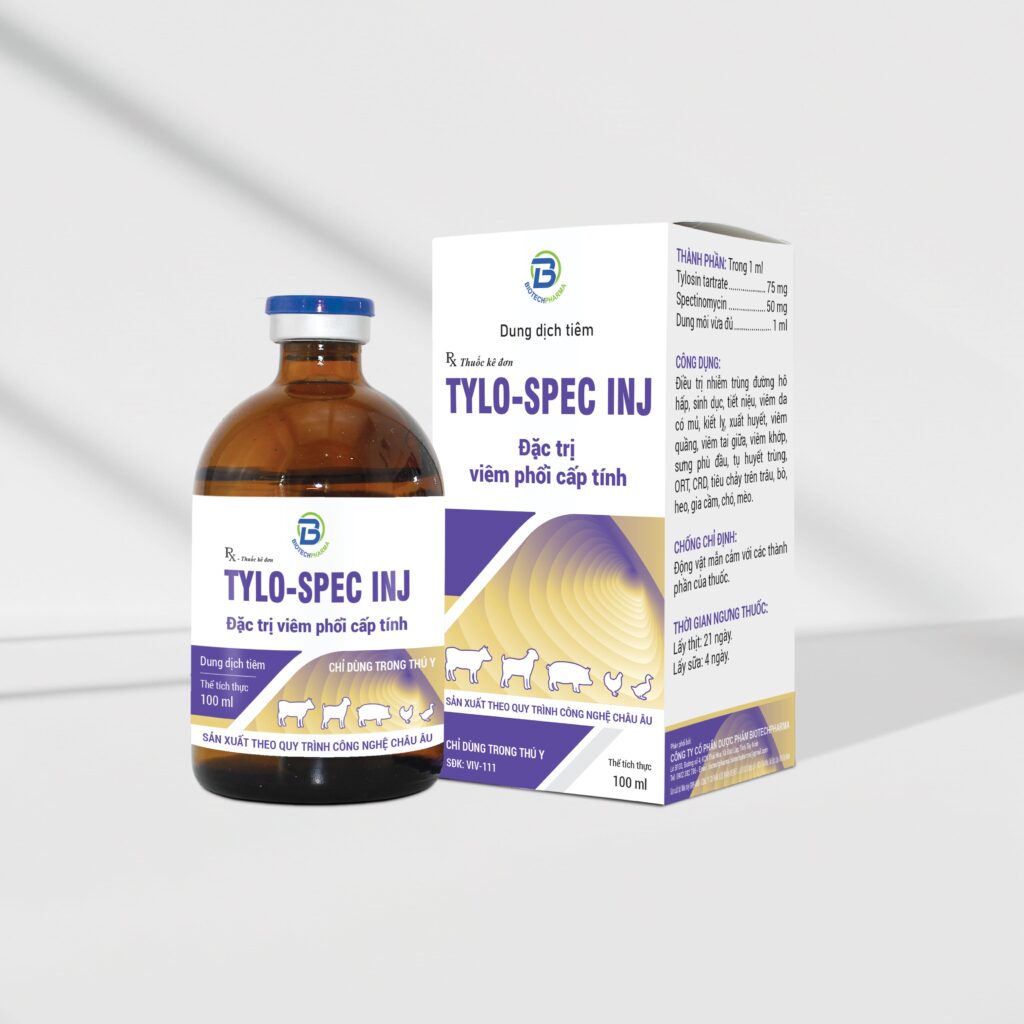 Tylo Rd Injection TYLO-SPEC INJ – Giải pháp trị viêm phổi, tụ huyết trùng, CRD